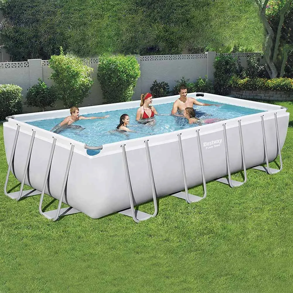 Bestway 56465 Piscina Rettangolare 549 x 274 x 122 cm Telaio in Acciaio Grigio