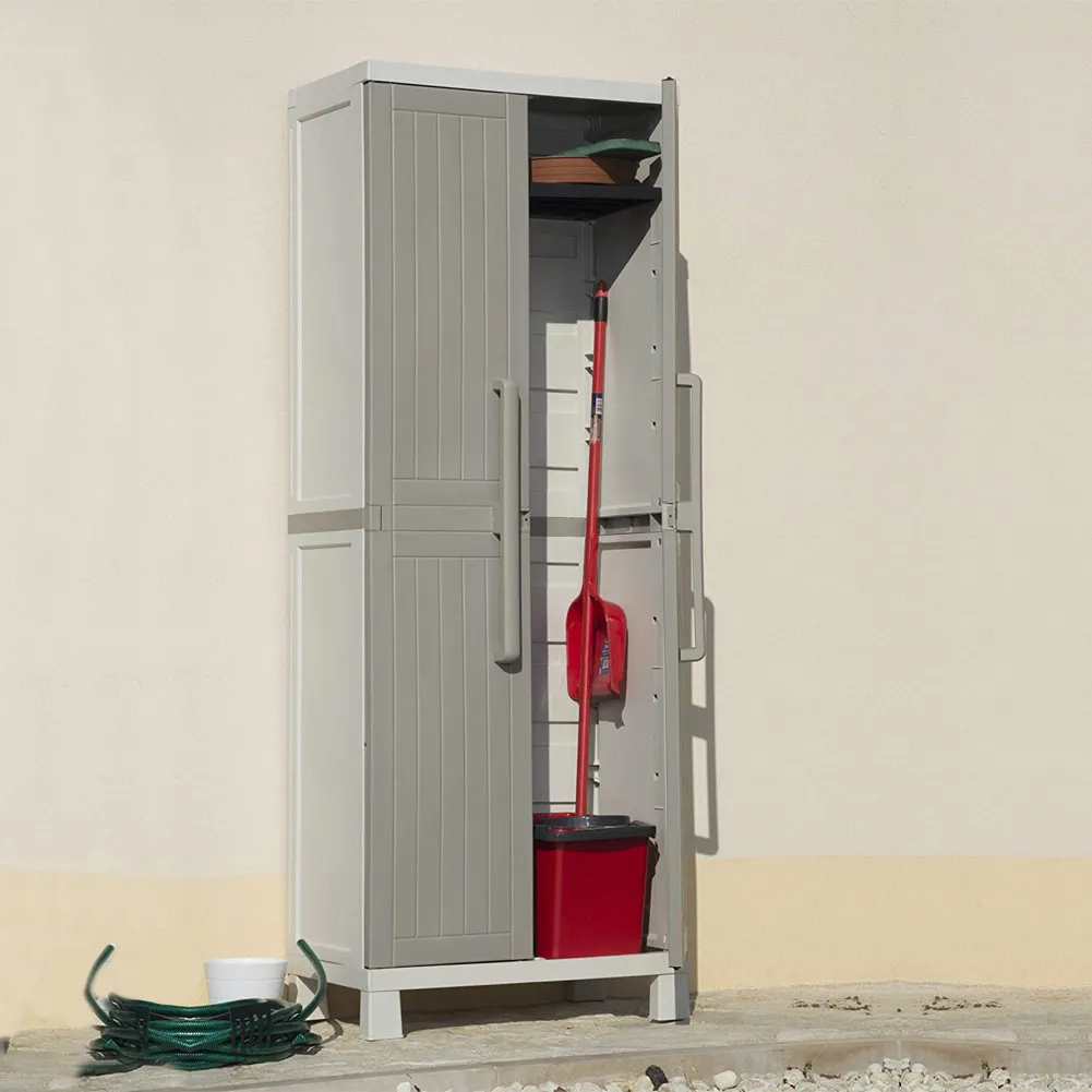 Armadio Portascope con 4 Ripiani Mobile Resina per Interno ed Esterno 173 cm H