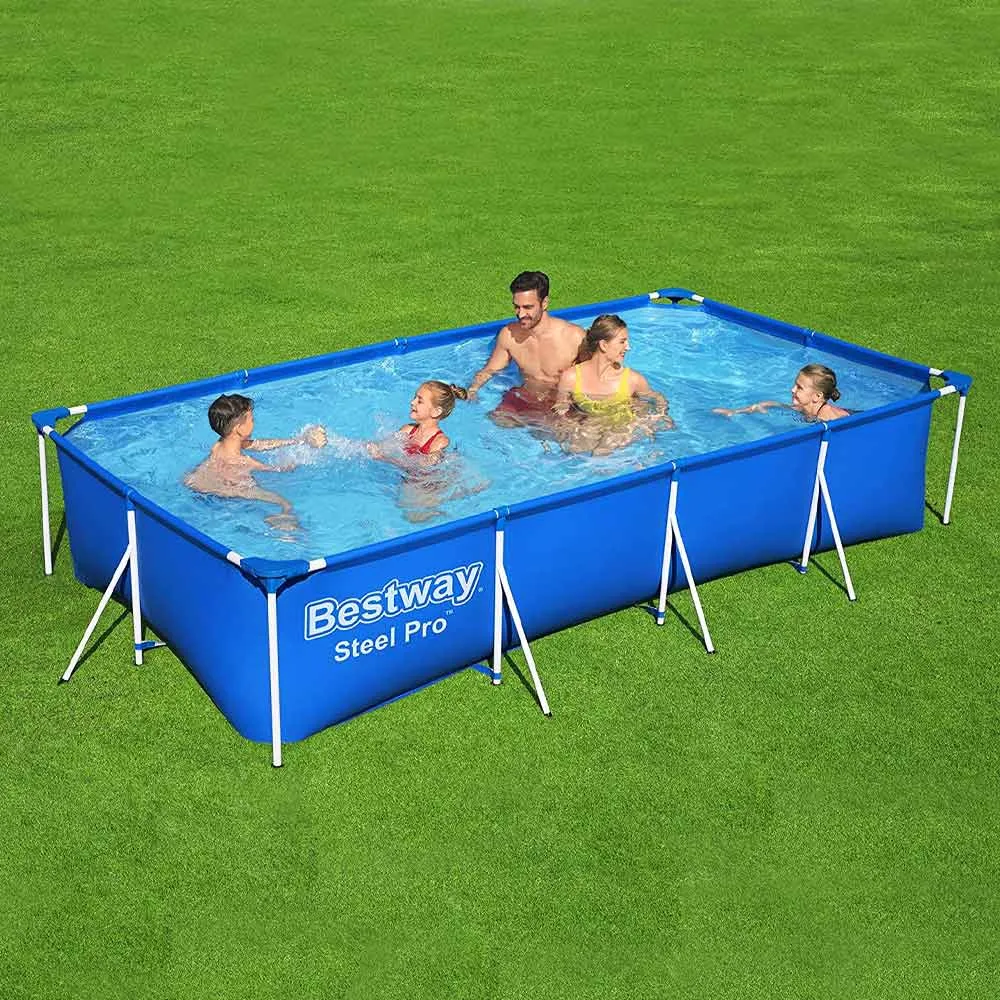 Piscina Steel Pro con Telaio in Acciaio da 400x211x81 cm Pompa Filtrante Inclusa