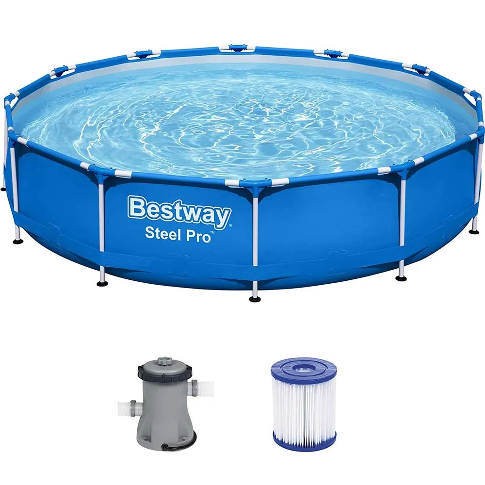 Piscina Bestway 366 x 76 cm Steel Pro 6473 Litri con Cartuccia e Pompa Filtrante