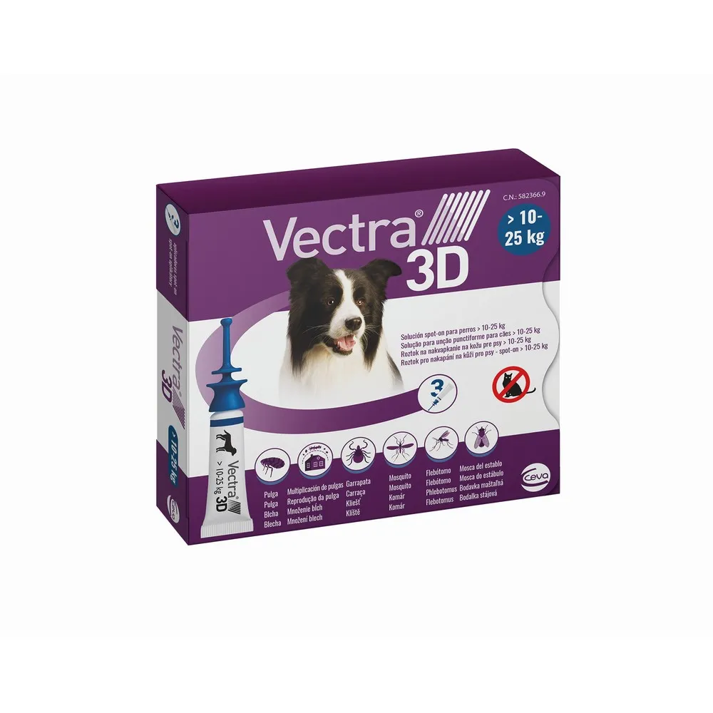 Pipetta per Cani Ceva 3D M 10-25 Kg 3 Unità