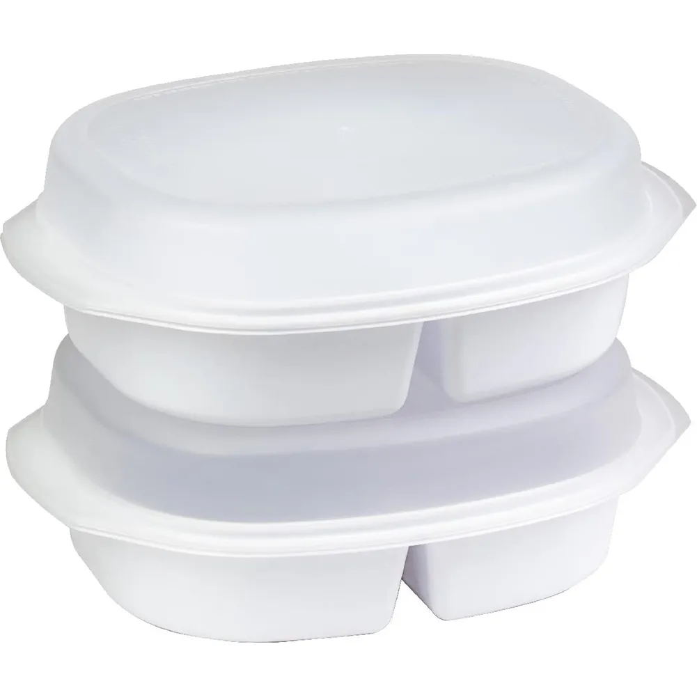 Set 2 Contenitori Forma Ovale Salvafreschezza con Coperchio Dimensioni 24x18 cm