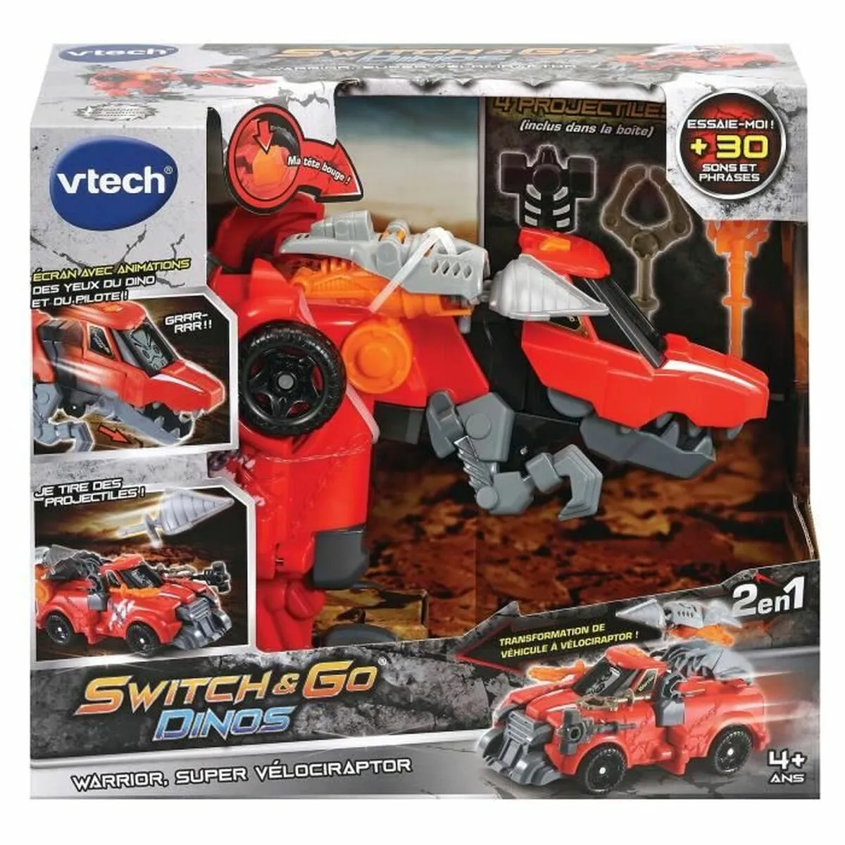 Veicolo che si Trasforma Vtech Switch & Go Dinos - Warrior, Super Velociraptor