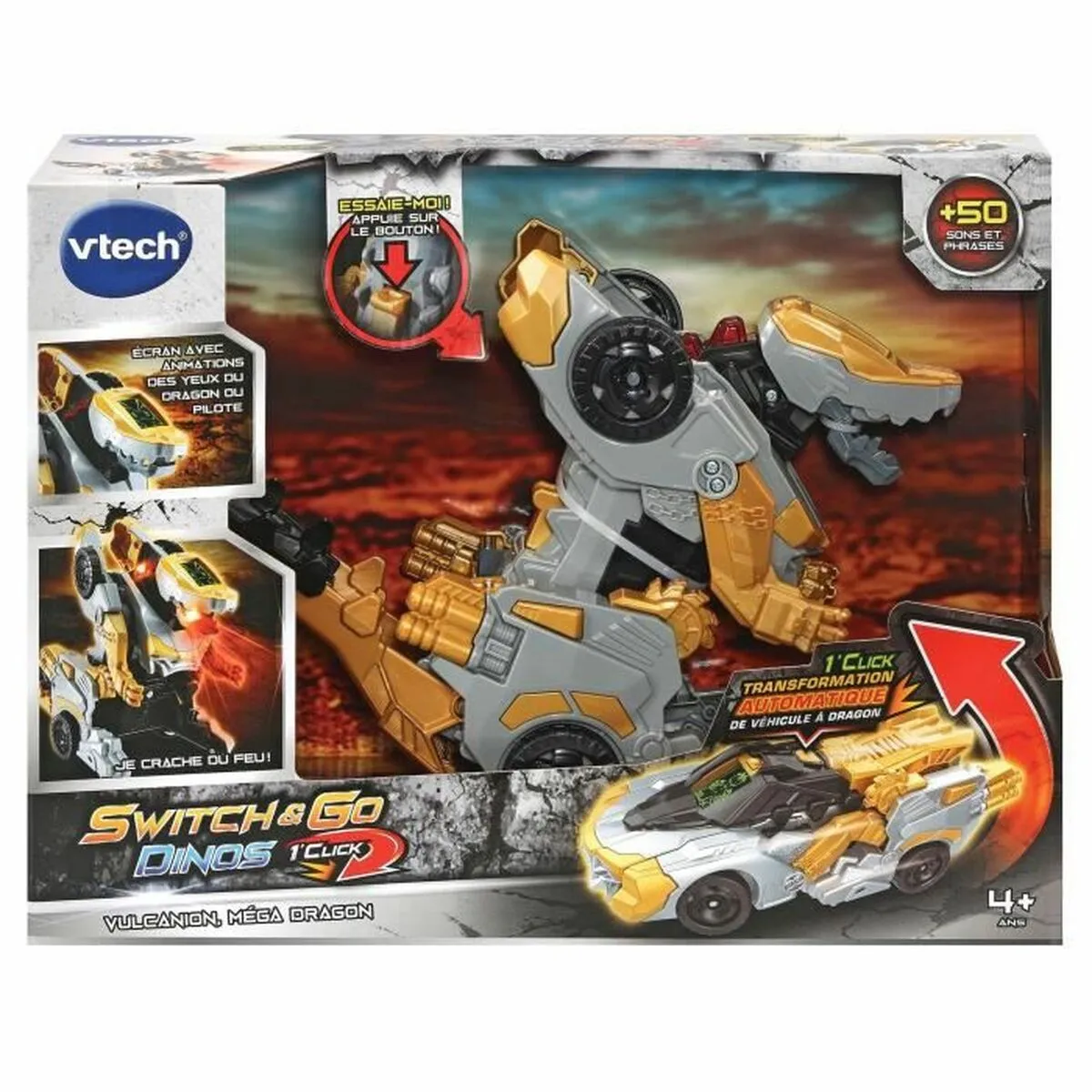 Veicolo che si Trasforma Vtech Switch & Go Dinos - Vulcanion, Mega Dragon