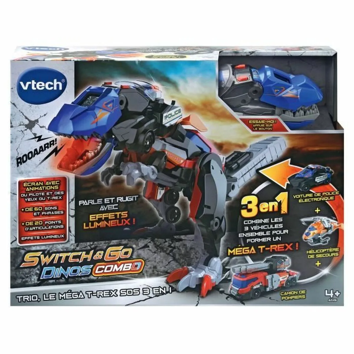 Super Robot Trasformabile Vtech Switch & Go Dinos Combo: Dinosauro