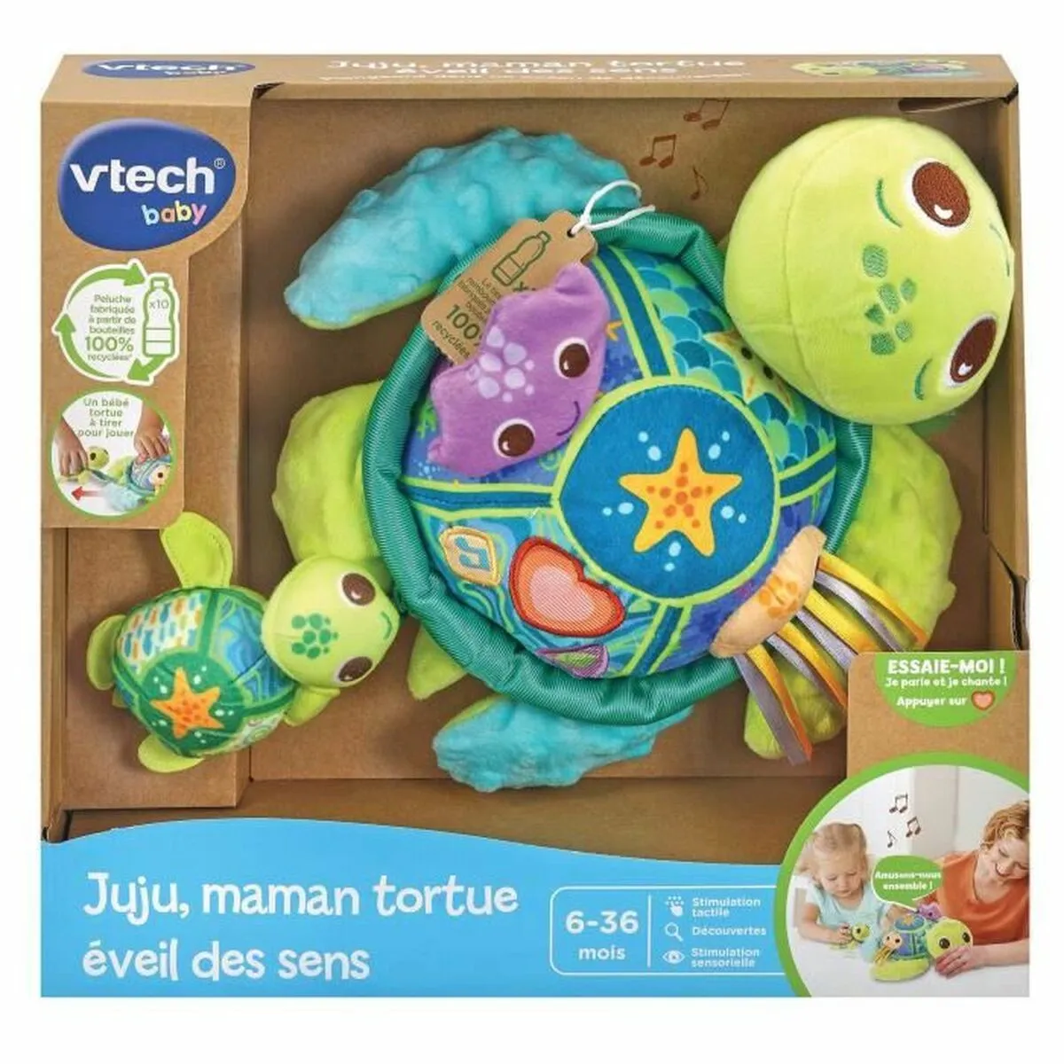 Peluche Vtech Baby  Juju, Mother Turtle  + 6 Mesi Riciclato Musicale