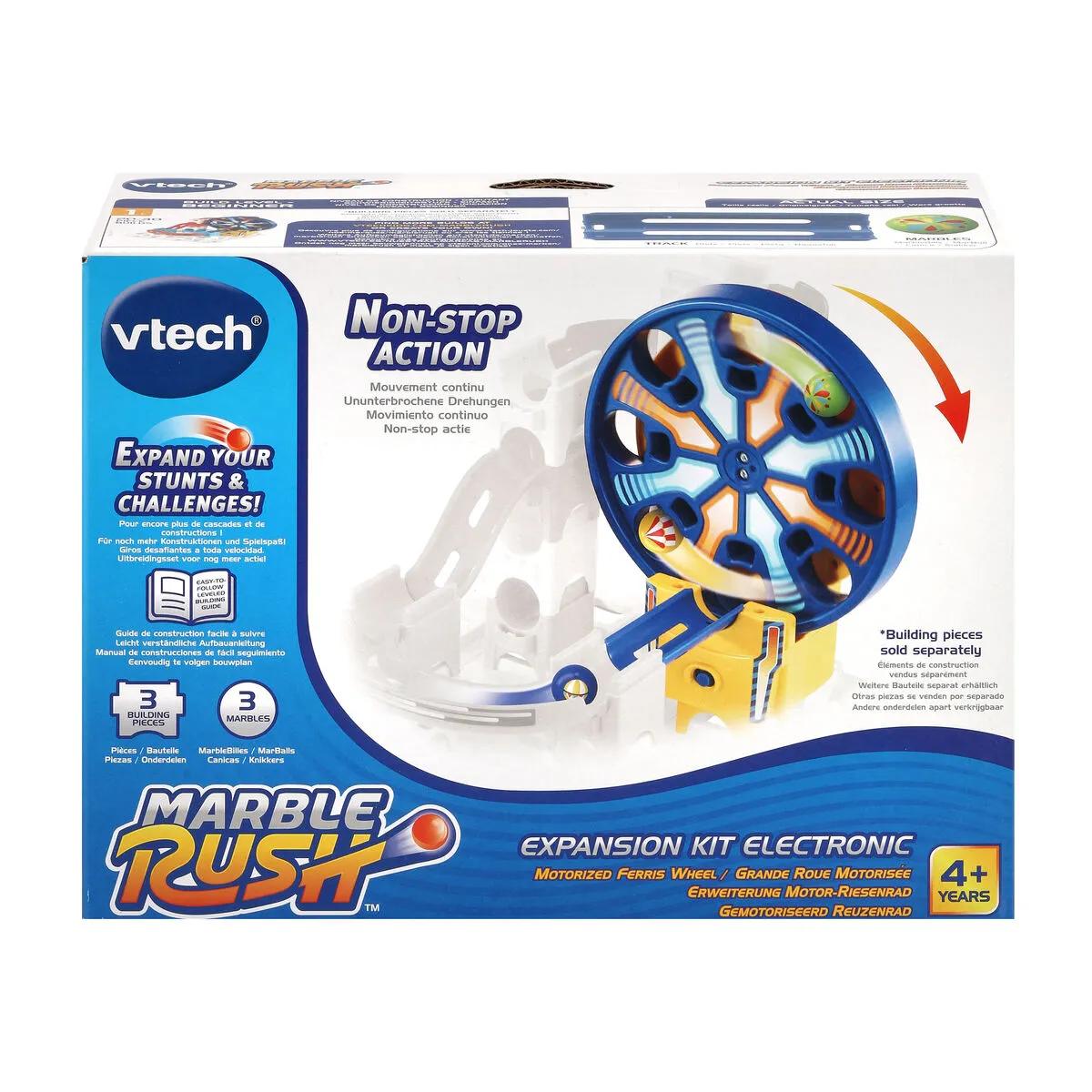 Set di Biglie Vtech Marble Rush - Expansion Kit Electronic - Reuzenrad Circuito Pista con Rampe 3 Pezzi + 4 Anni