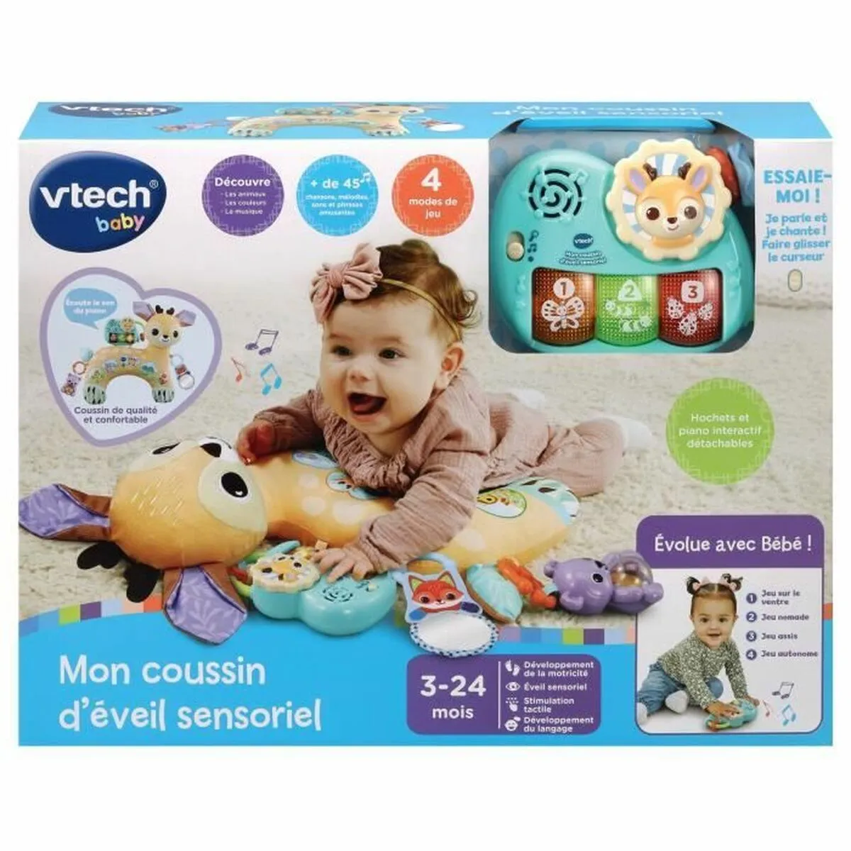 Cuscino Vtech Baby MON COUSSIN D'ÉVEIL SENSORIEL (Francese)