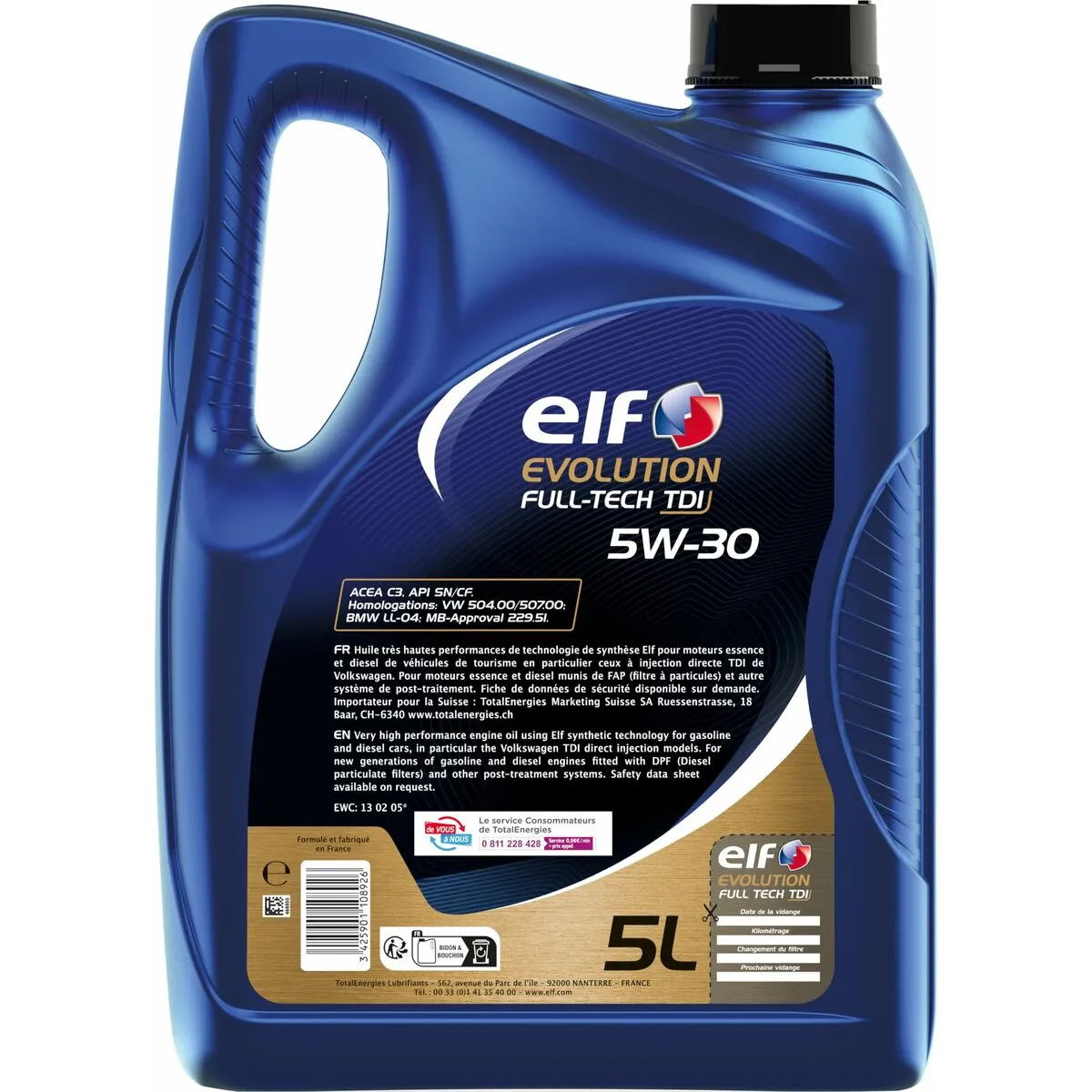 Olio per Motore Auto Elf 5W30 5 L