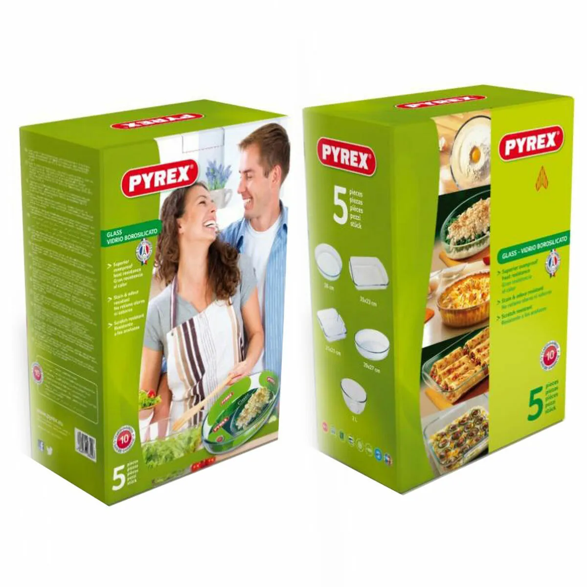 Set di Vassoi Pyrex 912S711/5042 Cristallo Trasparente 5 Unità