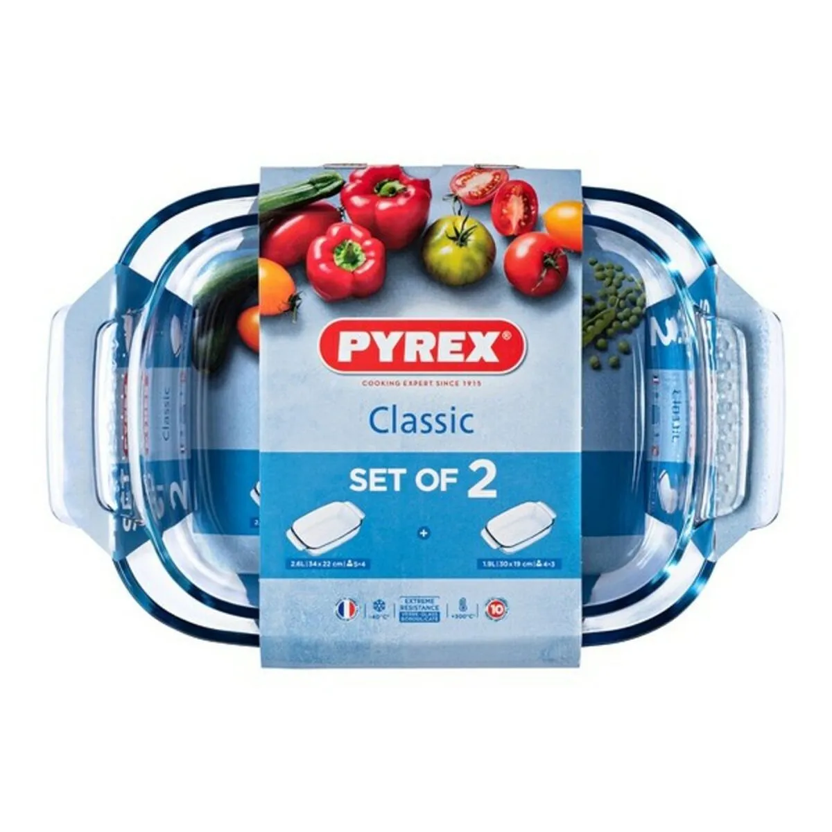 Set di Teglie da Forno Pyrex Classic Trasparente Vetro Borosilicato (2 pcs)