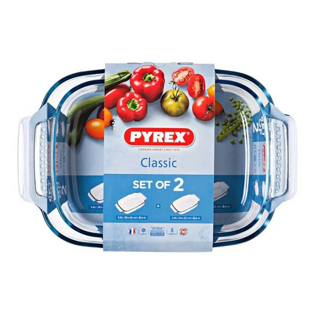 Set di Teglie da Forno Pyrex Classic Trasparente Vetro (2 pcs)