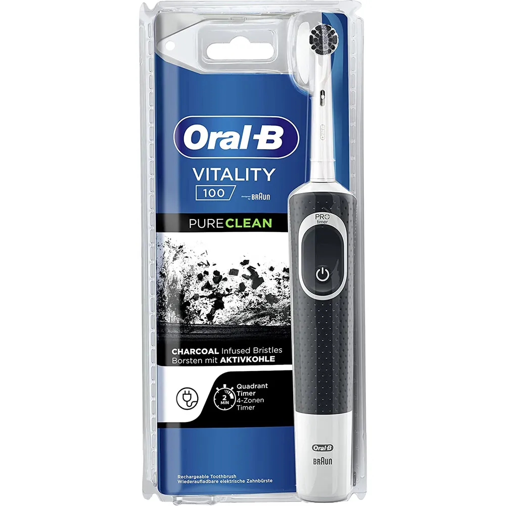 Oral-B Cross Action Vitality 100 Spazzolino Elettrico Setole Carbone 1 Testina