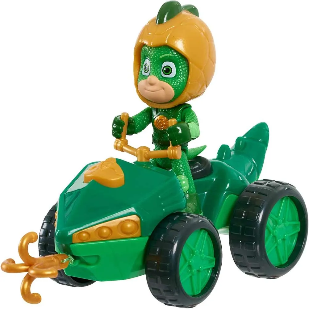 Pj Masks Quad Gecko con Personaggio da 8 cm e Verricello Giocattolo Idea Regalo