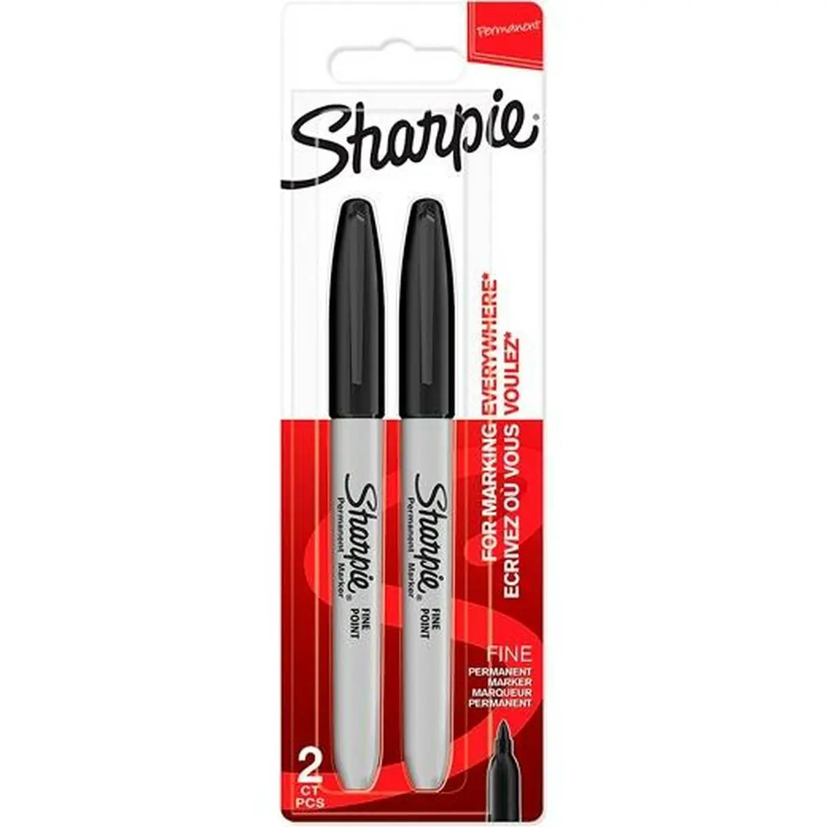 Marcatore permanente Sharpie Nero (2 Unità)