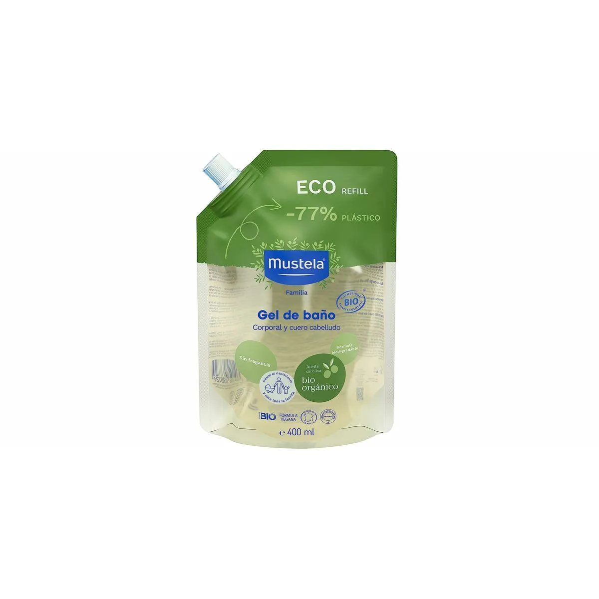 Gel e Shampoo 2 in 1 Mustela   Ricarica 400 ml