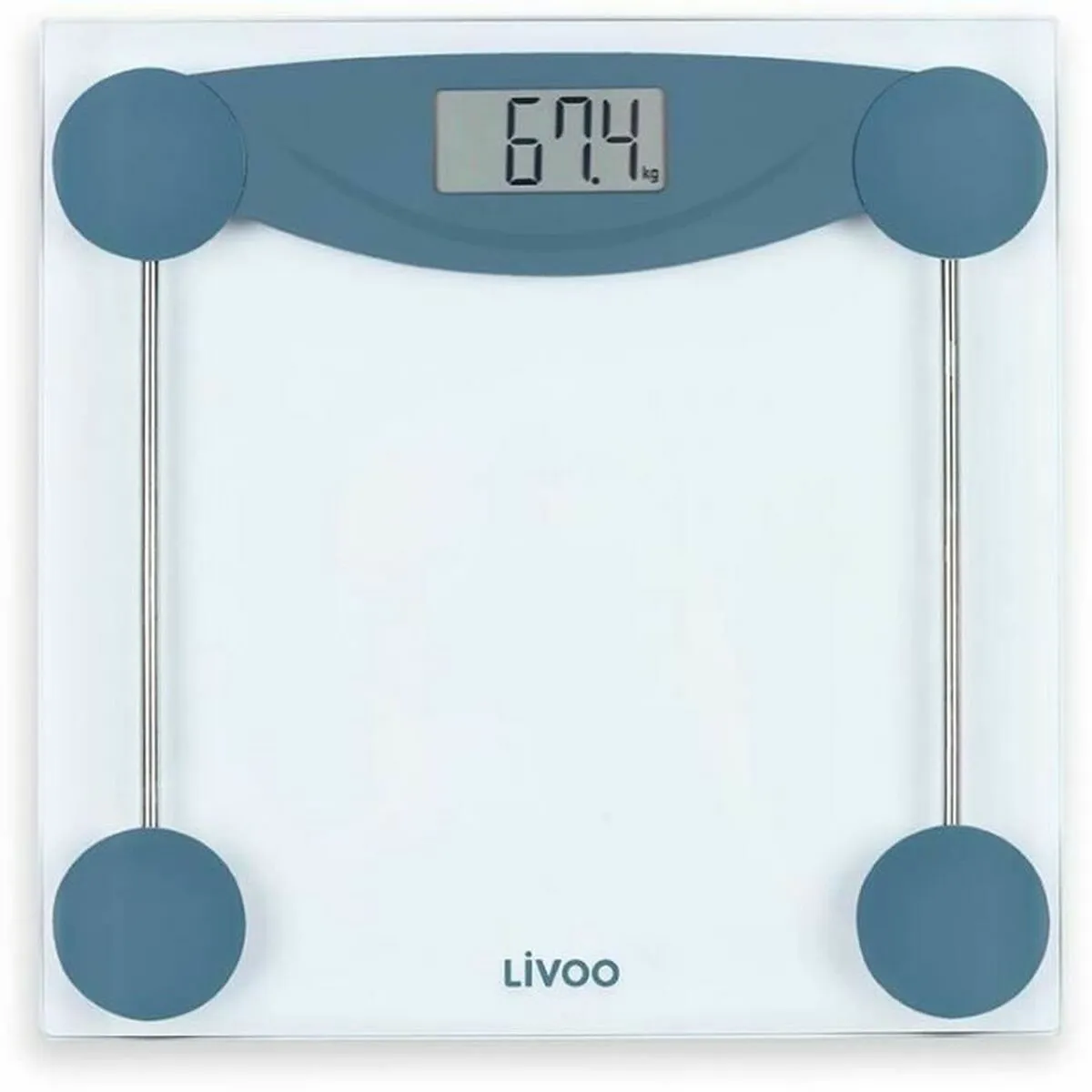 Bilancia Digitale da Bagno Livoo DOM426B Azzurro Vetro Temperato 180 kg