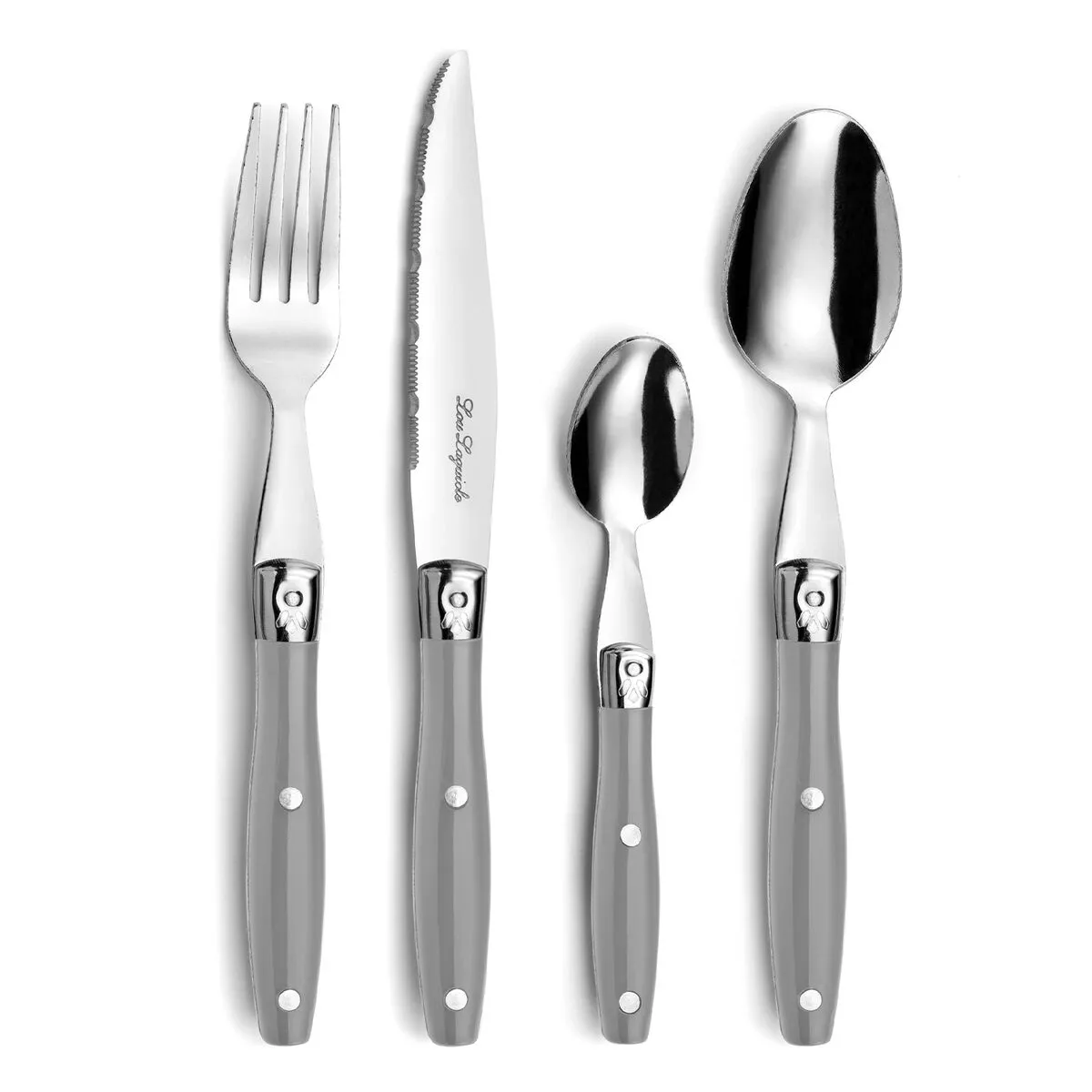 Set di Posate Lou Laguiole Comptoir Grigio Metallo 24 Pezzi