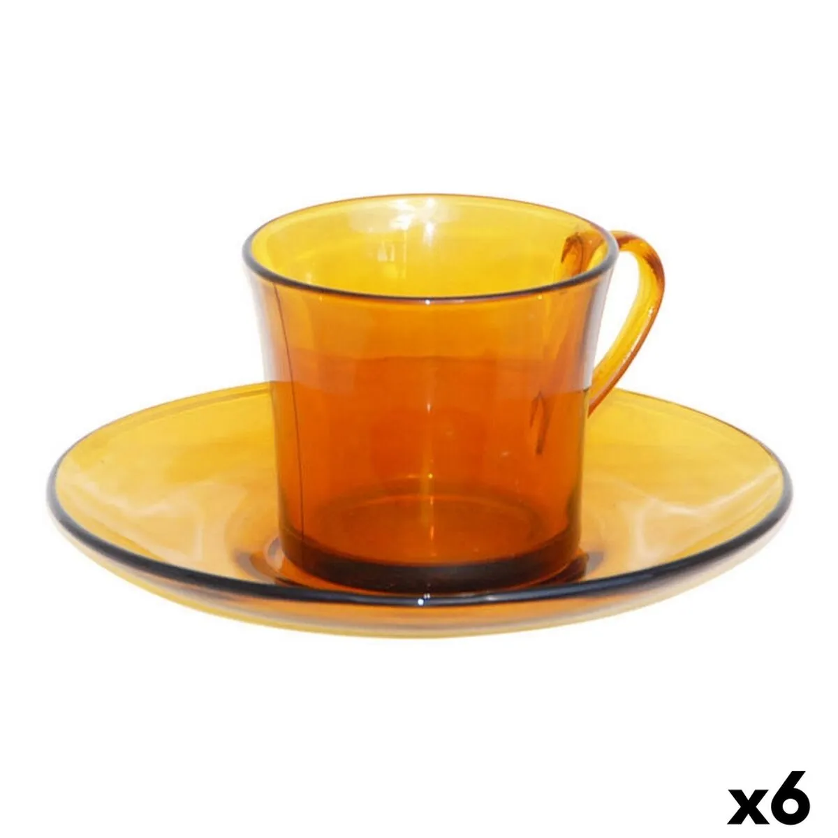 Tazza con Piatto Duralex 9006DS12A0111 Ambra 180 ml (6 Unità)