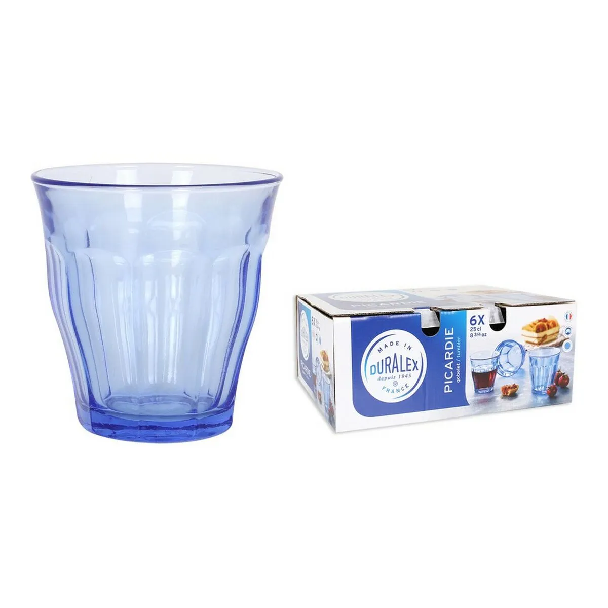 Set di Bicchieri Duralex Picardie Cristallo Azzurro 250 ml (6 Unità)