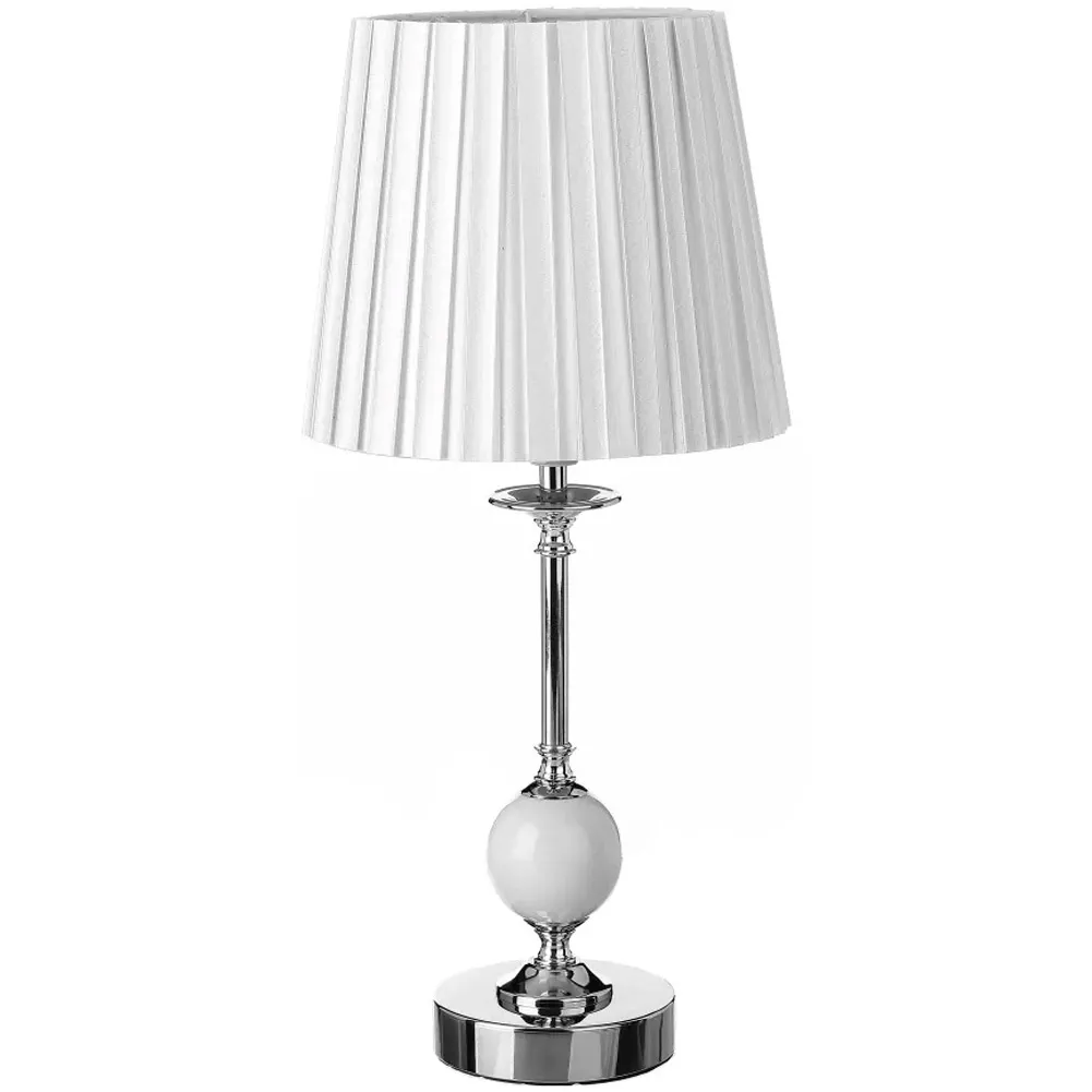 Lampada da Tavolo Porcellana Bianco Lume Comodino Paralume Tessuto 44,5x21x21 cm