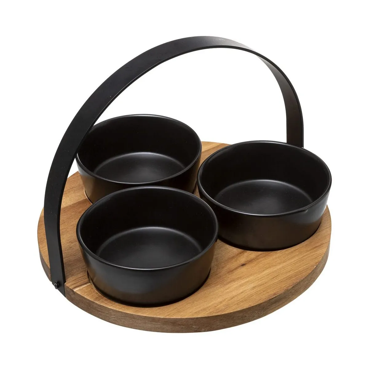 Set da Aperitivo Secret de Gourmet Nero Gres 4 Pezzi (Ø 21 cm)