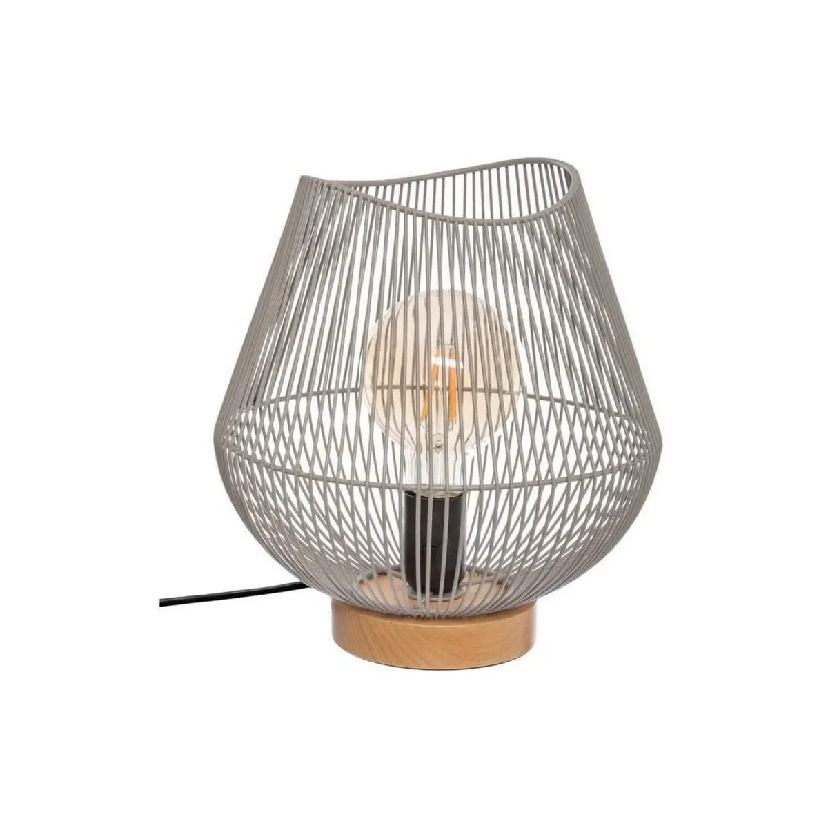 Lampada da tavolo Atmosphera Jena Grigio Metallo 40 W (Ø 28 x 26 cm)