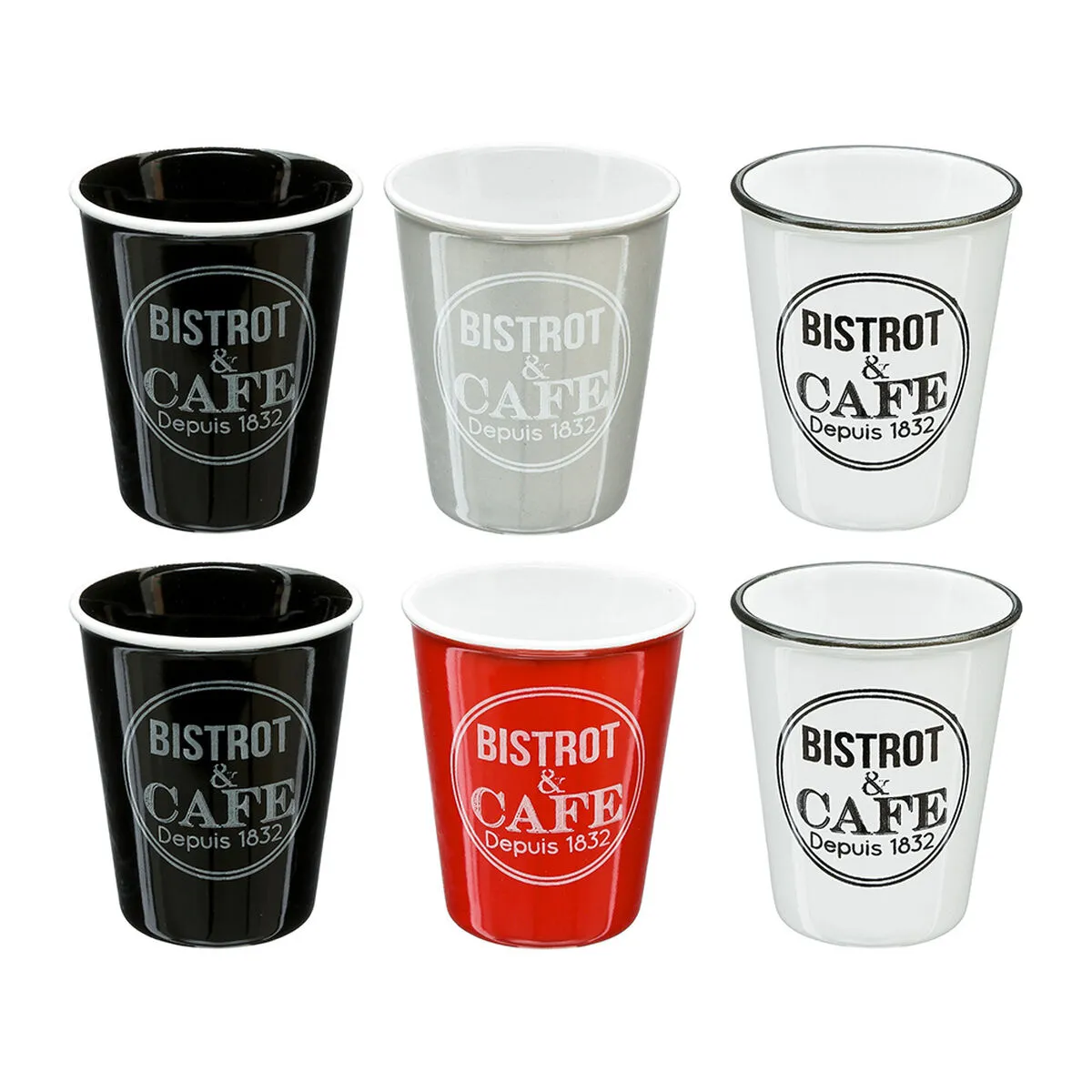 Set di 6 Tazze da Caffè 5five Bistrot (110 ml)