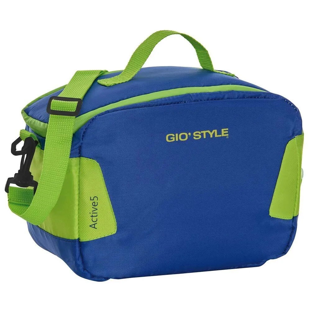 Borsa Termica Frigo Active Lunch 7Lt Tessuto Blu Verde con Portatelo e Tracolla