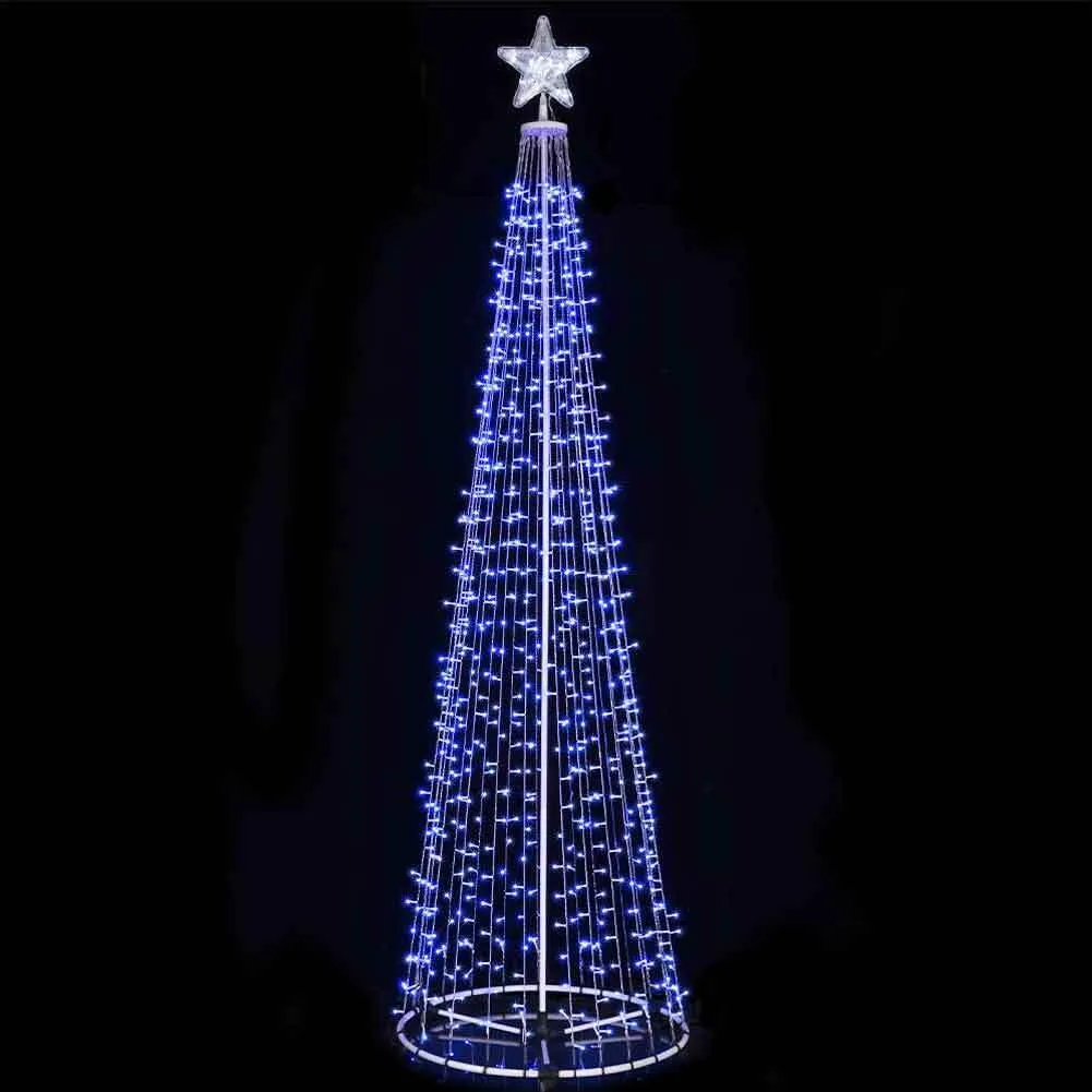 Albero Natale Luminoso Colore Blu 753 LED 280cm Decorazione Esterno Natalizio