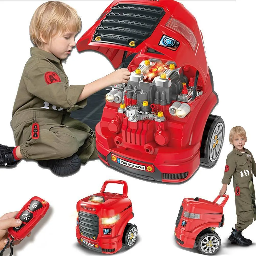 Macchina Elettrica da Costruire Giocattolo Bambini Luci Suoni Accessori Rosso