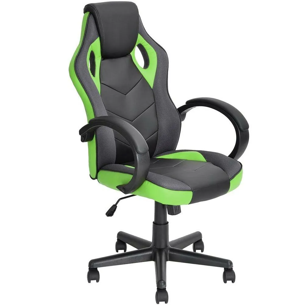 Sedia Gaming Poltrona da Ufficio Direzionale Ruote Girevoli Sportiva Racer Verde