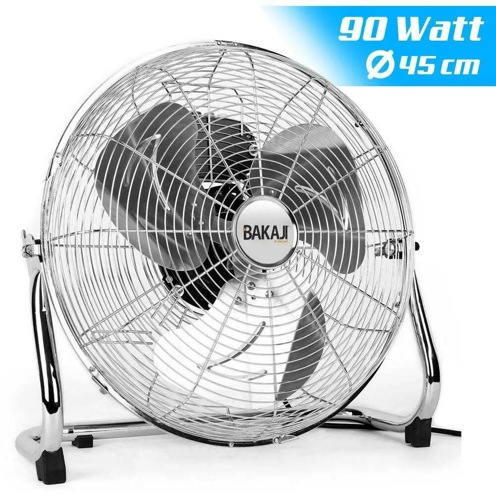 Ventilatore da terra Acciaio 90 W Pale Alluminio 45 cm 3 Velocita Oscillante