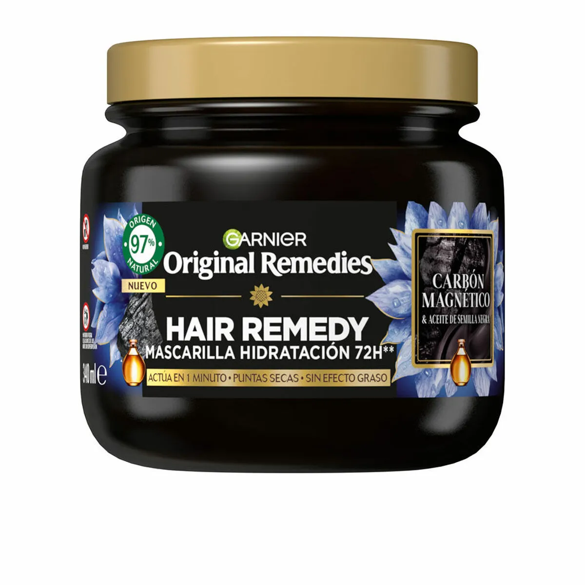 Maschera Idratante Garnier Original Remedies Carbone magnetico (340 ml)