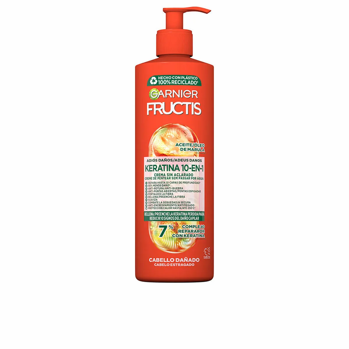 Crema Riparatrice senza Risciacquo Garnier Fructis Cheratina 10 in 1 400 ml