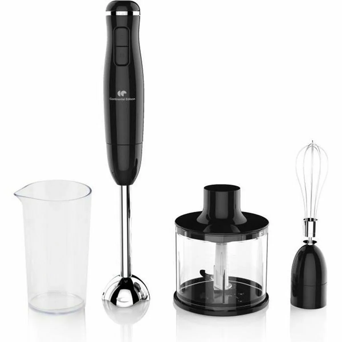 Frullatore a Immersione Multifunzione con Accessori Continental Edison CEHB01 Nero 400 W