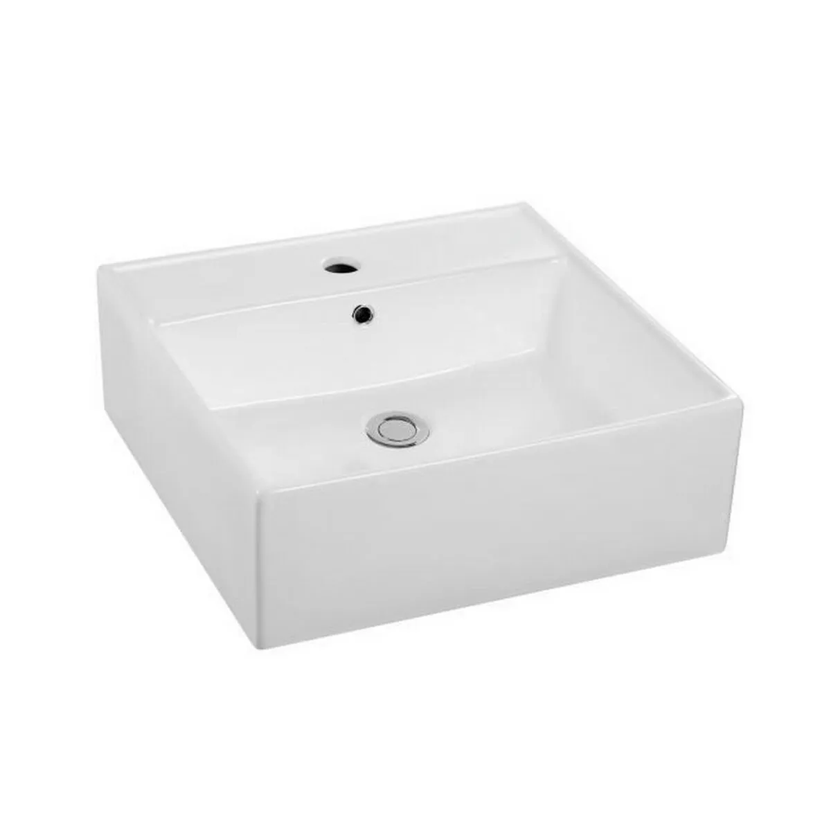 Lavabo Oceanic Lenã Ceramica Quadrato 38 x 38 x 12 cm