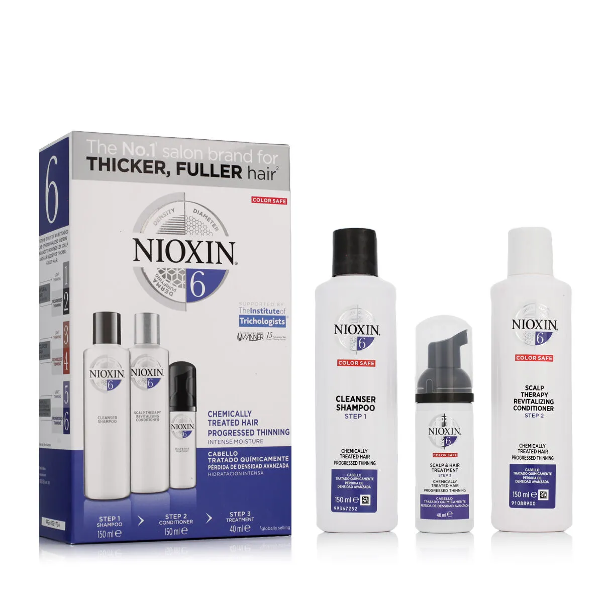 Set per Capelli Nioxin System 6 3 Pezzi Anticaduta