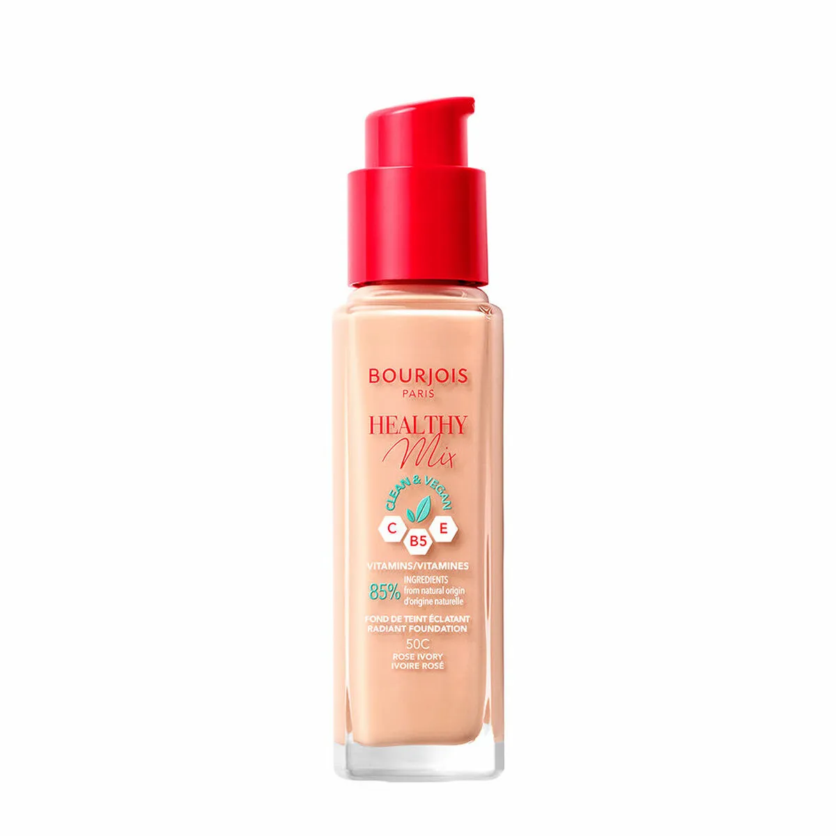 Base per Trucco Fluida Bourjois Healthy Mix Nº 50C Rose ivory 30 ml