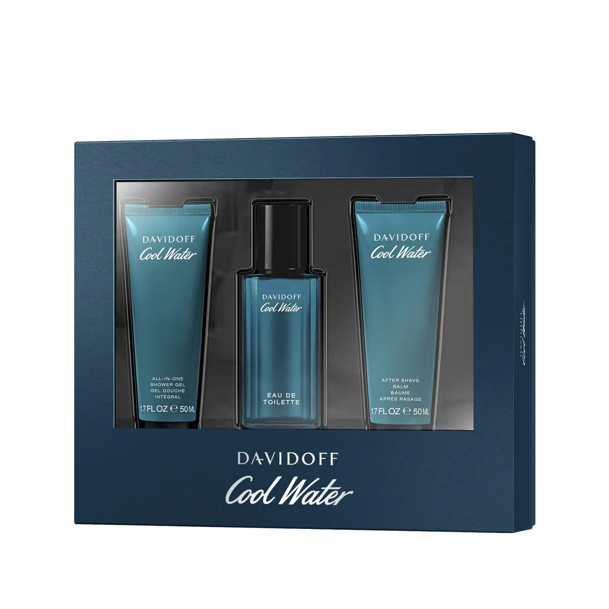 Cofanetto Profumo Uomo Davidoff EDT Cool Water 3 Pezzi