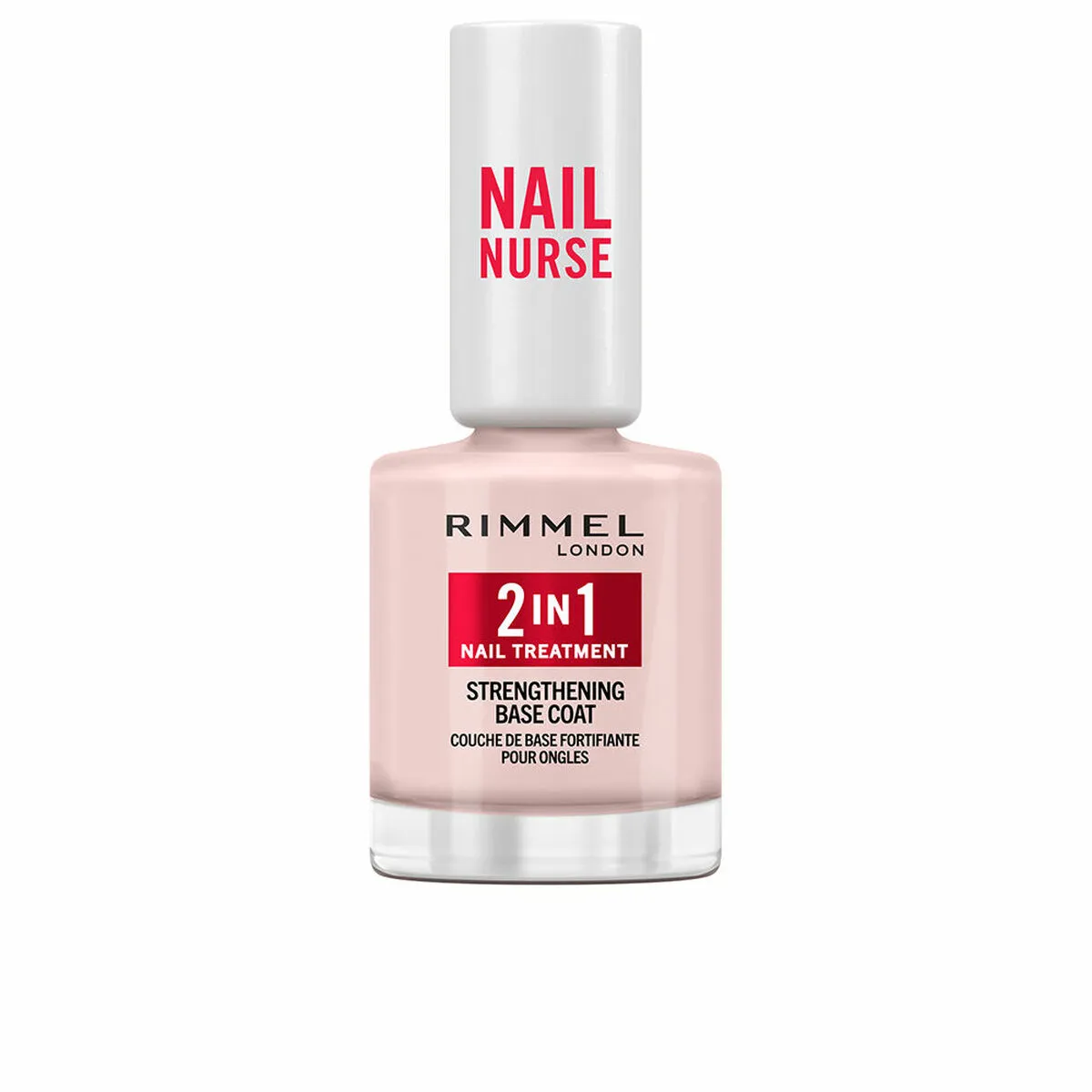 Gel Base per Unghie Rimmel London Nail Nurse In 12 ml 2 in 1 Trattamento Fortificante