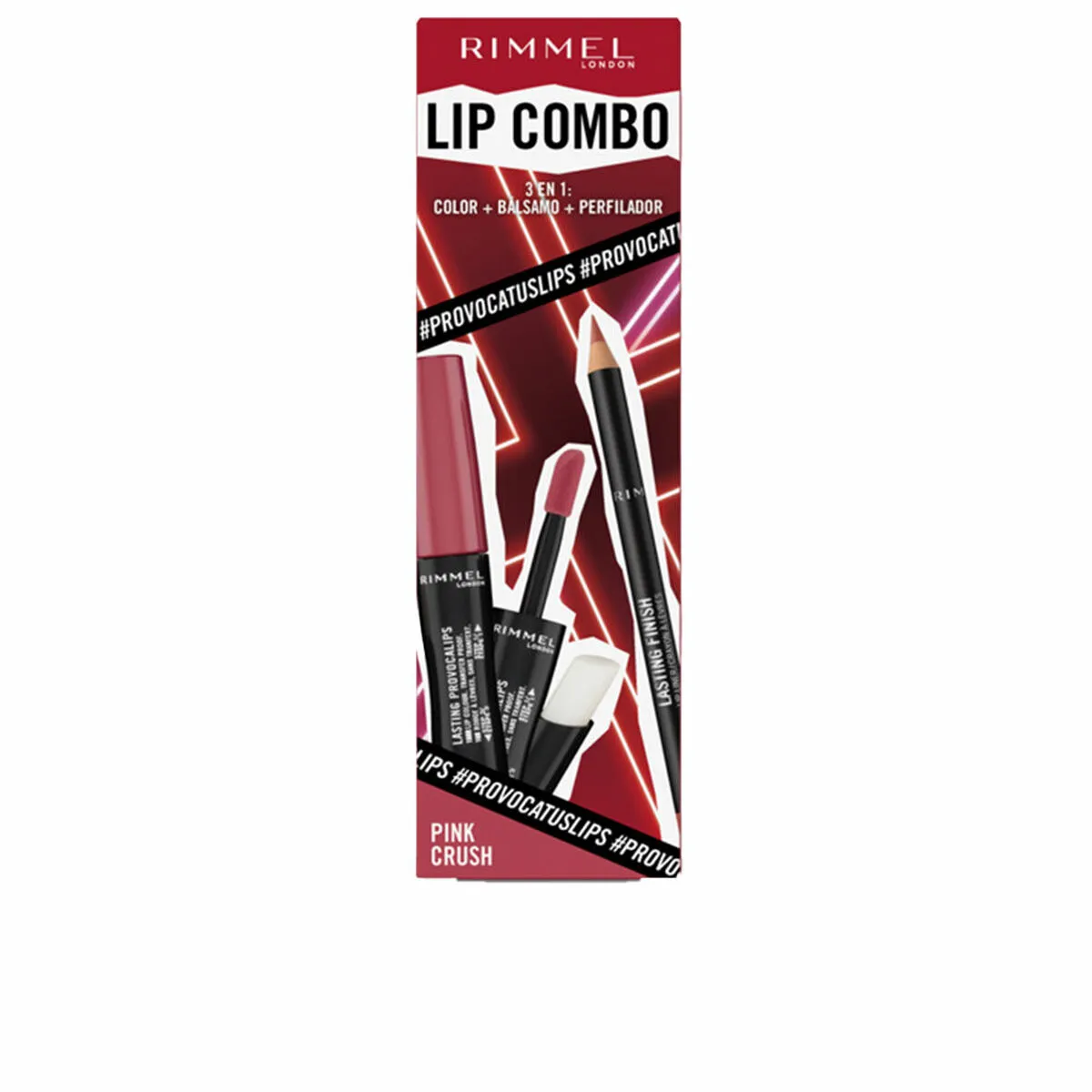 Set da Trucco Rimmel London Lip Combo 3 Pezzi Pink Crush