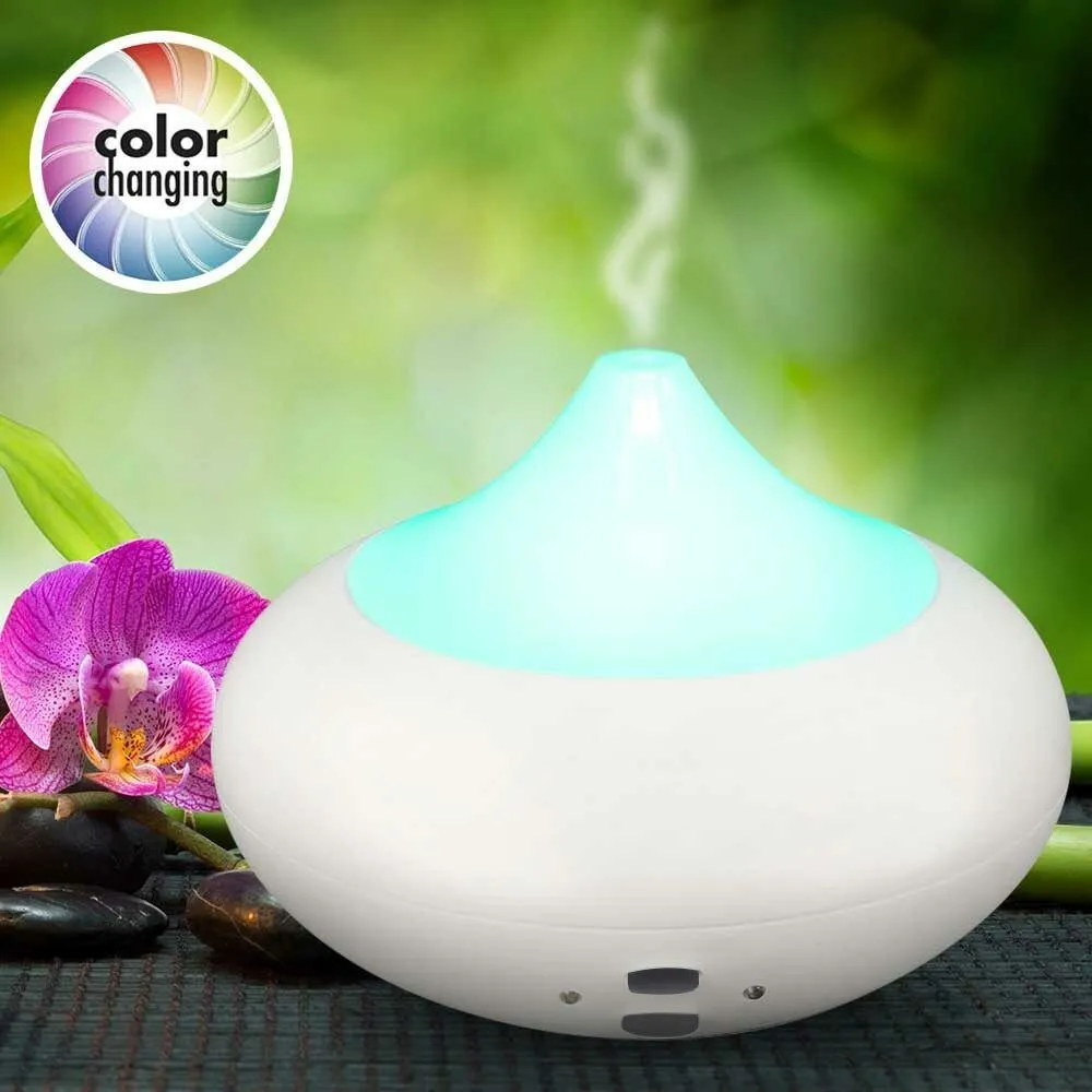 Diffusore Aromi USB Luce LED 8 Colori Aromaterapia Olio Profumato Bianco 140ml