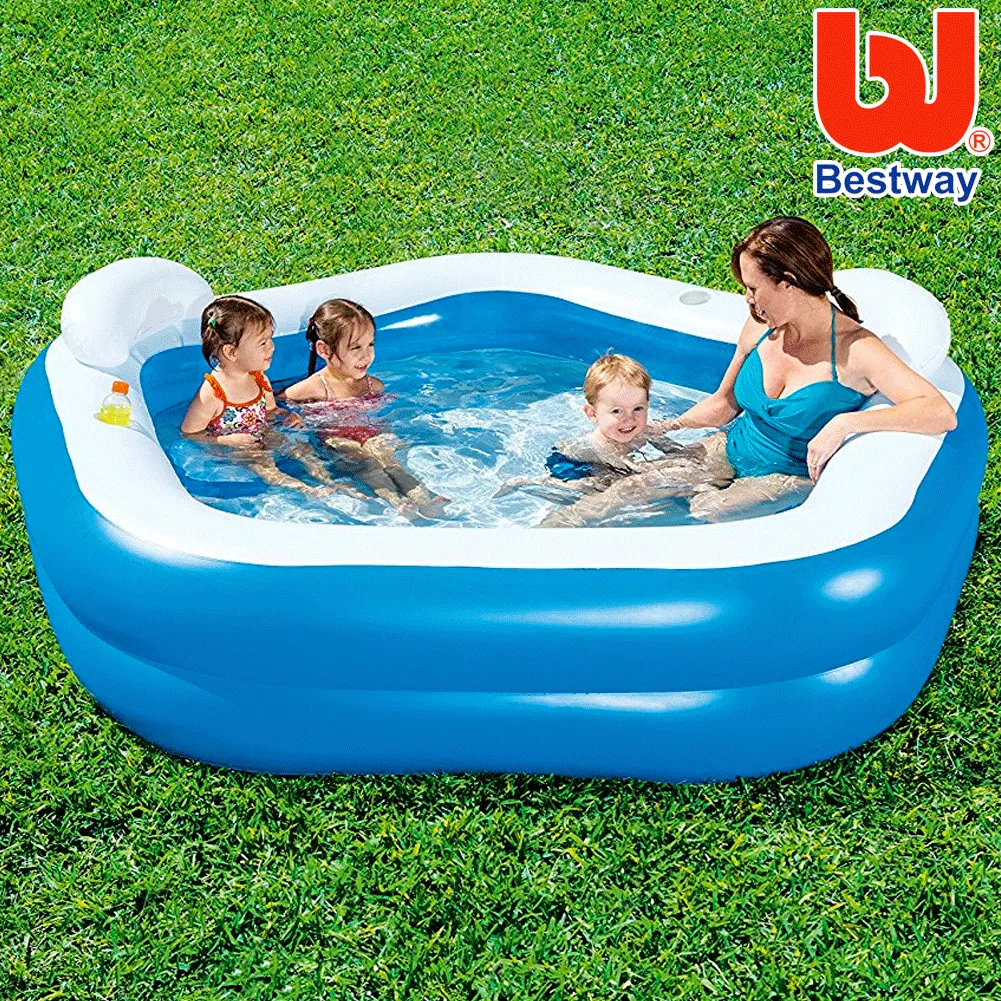 PISCINA GONFIABILE FUORITERRA 213X207X69CM CON PORTABICCHIERI CUSCINI BESTWAY