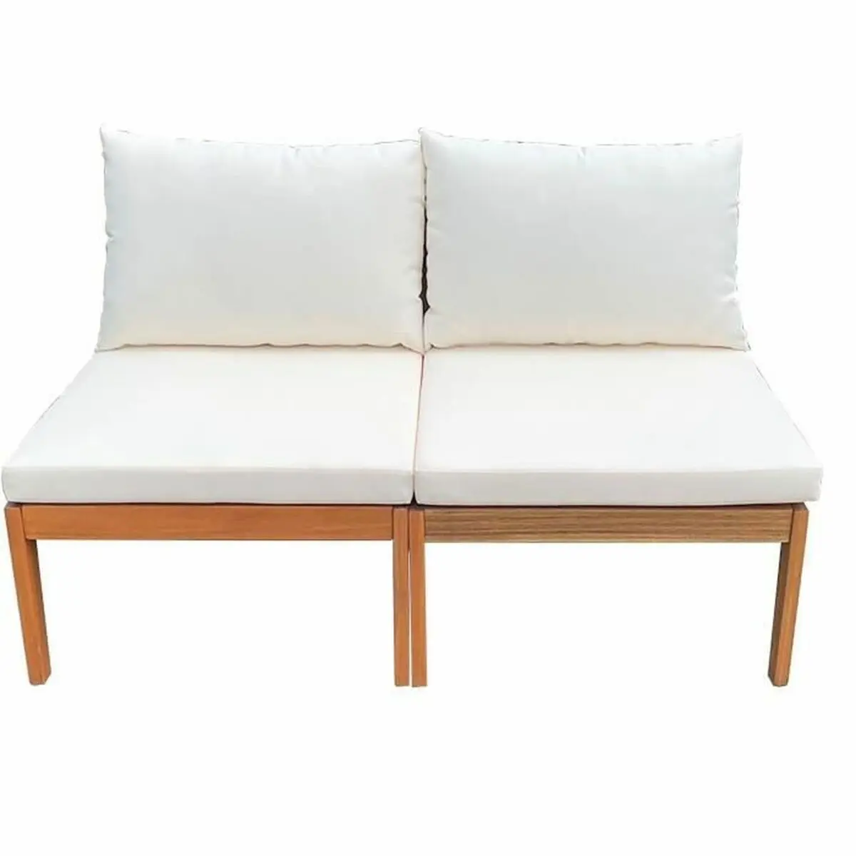 Divano da Giardino Alma Bianco Marrone Legno di acacia 124 x 70 x 77,5 cm