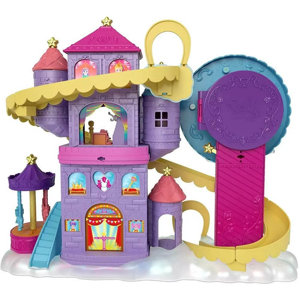 Polly Pocket Playset Lunapark Arcobaleno con 2 Microbambole Unicorni e Accessori