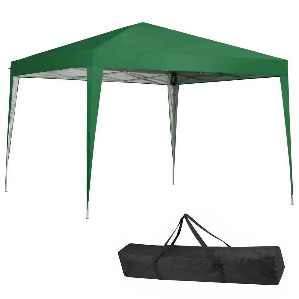 Gazebo 3x3 Pieghevole Impermeabile Richiudibile Fisarmonica Fiera mercato Verde