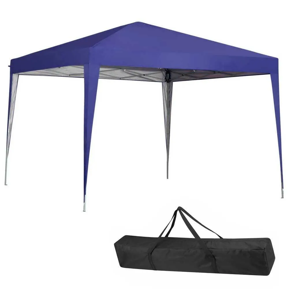 Gazebo 3x3 Pieghevole Impermeabile Richiudibile Fisarmonica Fiera mercato Blu