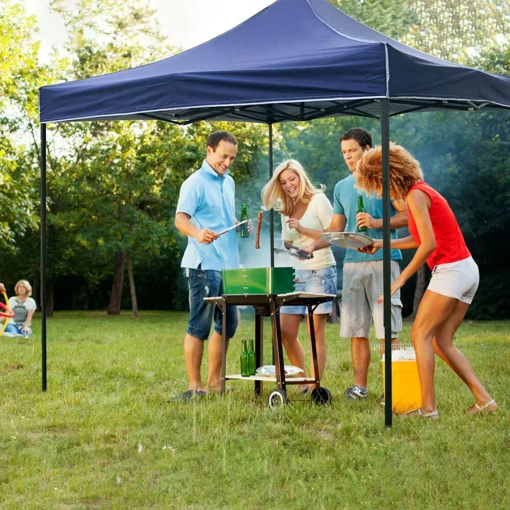 Gazebo 3x3 Pieghevole Impermeabile Richiudibile Fisarmonica Fiera mercato Blu