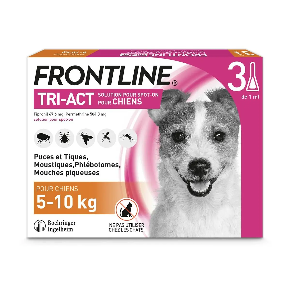 Pipetta per Cani Frontline 5-10 Kg 3 Unità